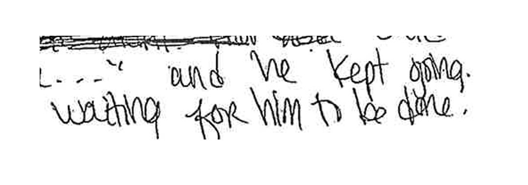statement_0004_cb-fabiablert-rodriguez-5 Handwritten excerpt from CB's filing for Domestic Violence Protective Order against Fabialbert Rodriguez. Handwritten text reads: "... and he kept going... waiting for him to be done."